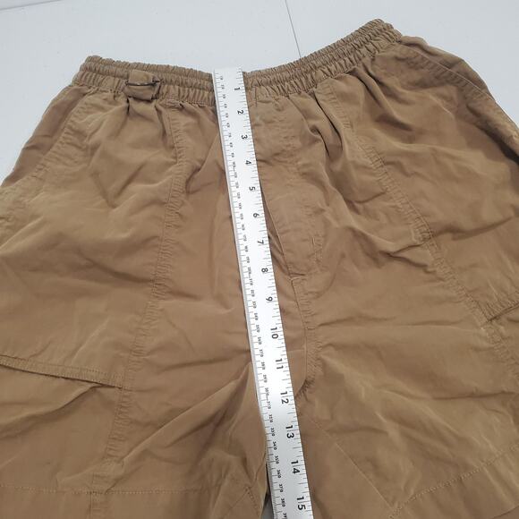 L.L.Bean Shorts Mens Medium Khaki Bellows Pocket Elastic Waist Cargo Hiking Y2K - Picture 6 of 8